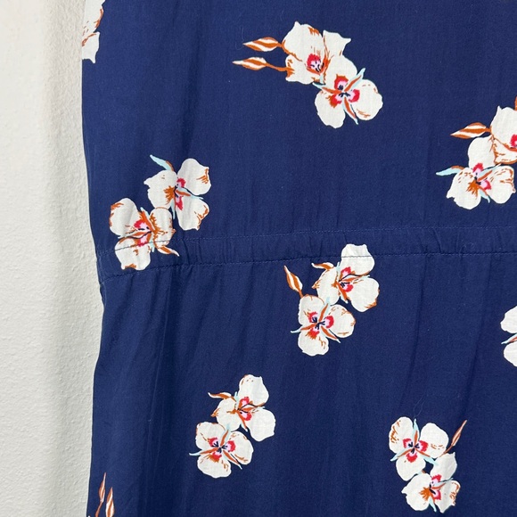 Patagonia June Lake Dress Women’s M Navy Blue Floral Organic Cotton Casual Shift - Picture 8 of 8